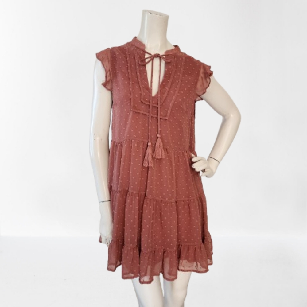 Vici Rust Polka Dot Mini Dress / Tunic